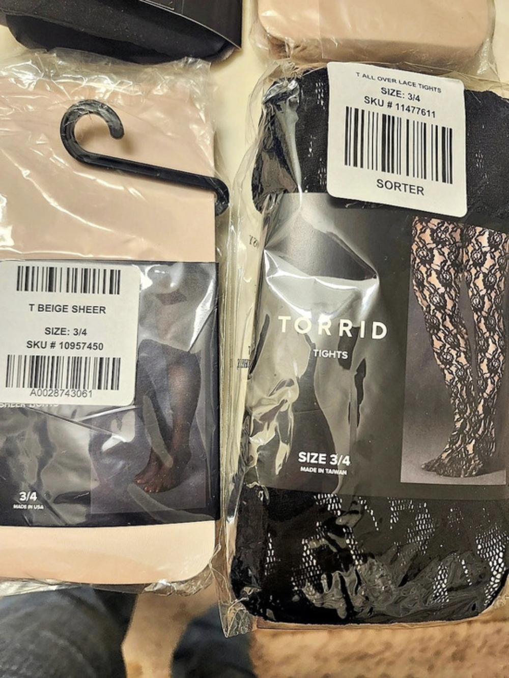 Torrid Tights Bundle (Flocked Diamond, Beige Sheer, All Over Lace) Patterned,NWT